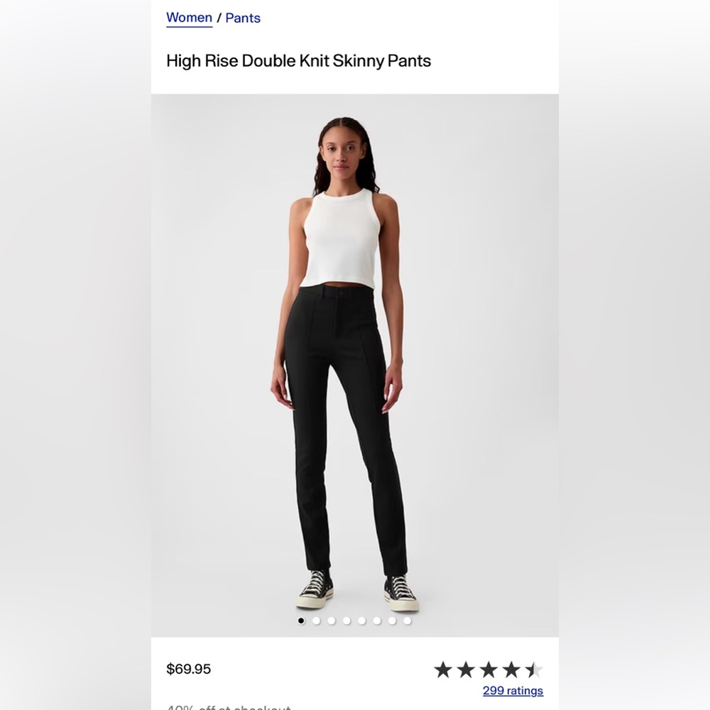 NEW- GAP High Rise Double Knit Skinny Pant Pull on Seam Sz XS NEW w/Tags